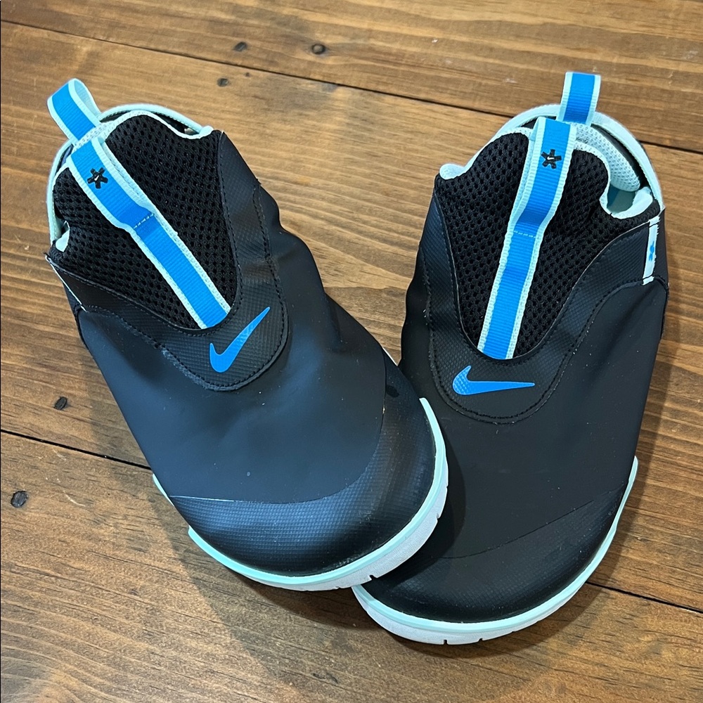 Nike Black and Blue Athletic Slip-Ons